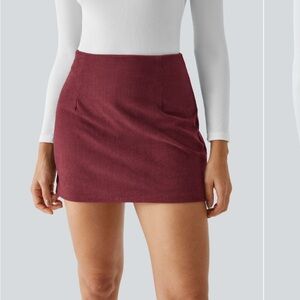 HALARA Burgundy Mini Skirt